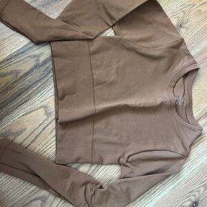 Aerie Offline Brown Long Sleeve Tee